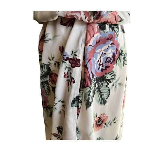 Mimi Chica Womens Surplice Neck Floral Print Mini Dress Size M - Picture 4 of 11